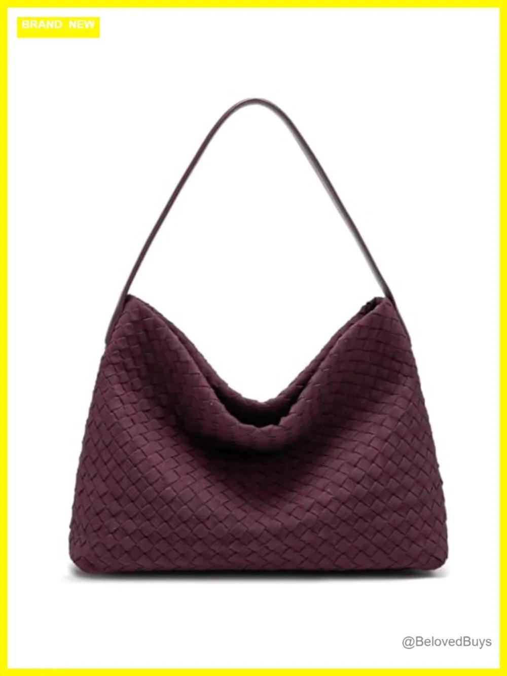 Handwoven Vegan Suede Tote Bag with Adjustable Strap for Travel